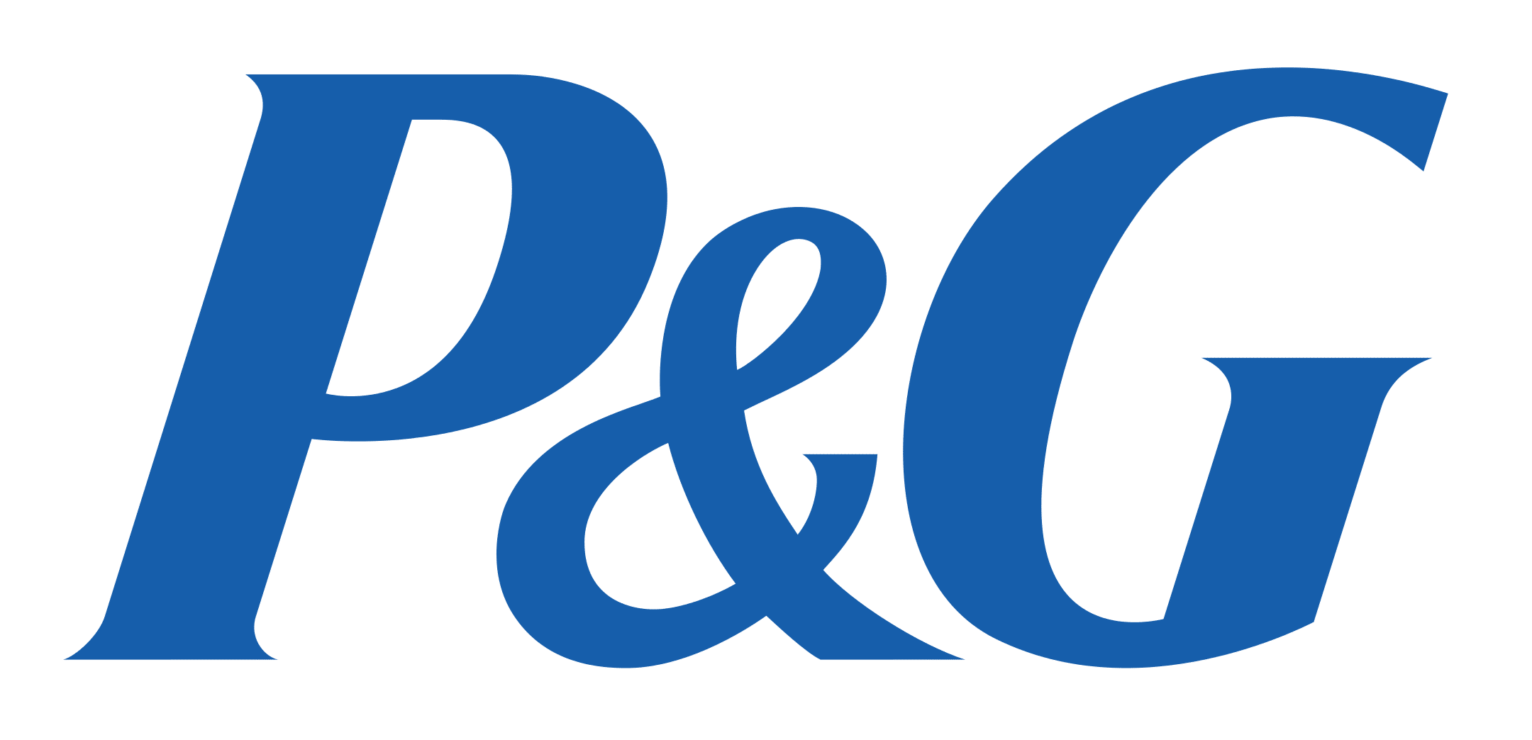 Blue "P&G" logo on a white background.
