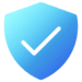 A blue shield icon with a light blue gradient and a white checkmark in the center.