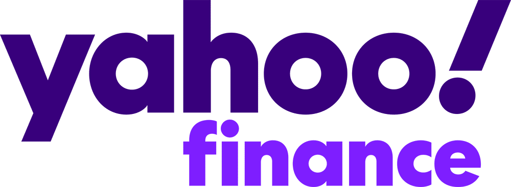 Yahoo Finance logo with "yahoo!" in bold dark purple and "finance" in lighter purple below it on a white background.
