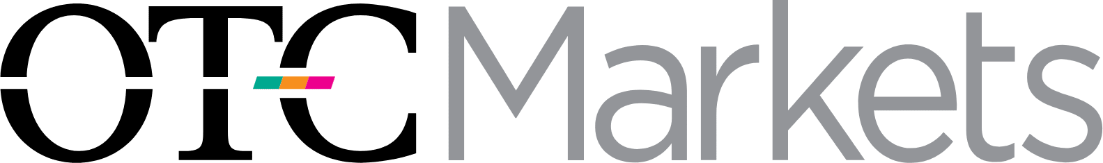 OTC Markets logo with "OTC" in bold black letters and a horizontal stripe in teal, magenta, and yellow, followed by "Markets" in light gray.