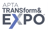 APTA TRANSform & EXPO logo with bold, uppercase letters and a stylized blue "X" in the word "EXPO" on a white background.