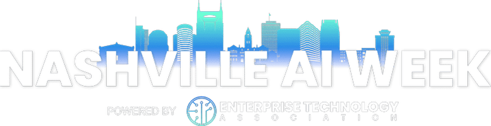 Nashville skyline graphic with large text reading "Nashville AI Week," and "Powered by Enterprise Technology Association" below.